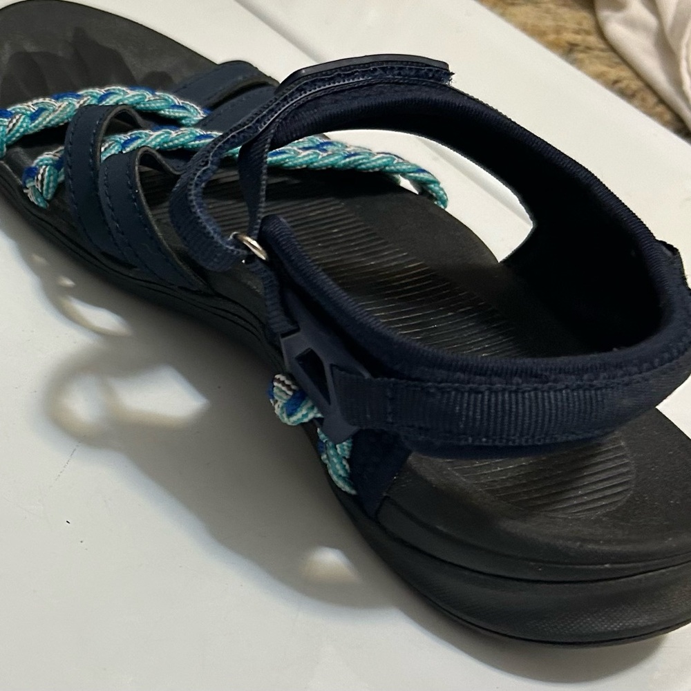 Navy and Teal Women's Athletic Sandals